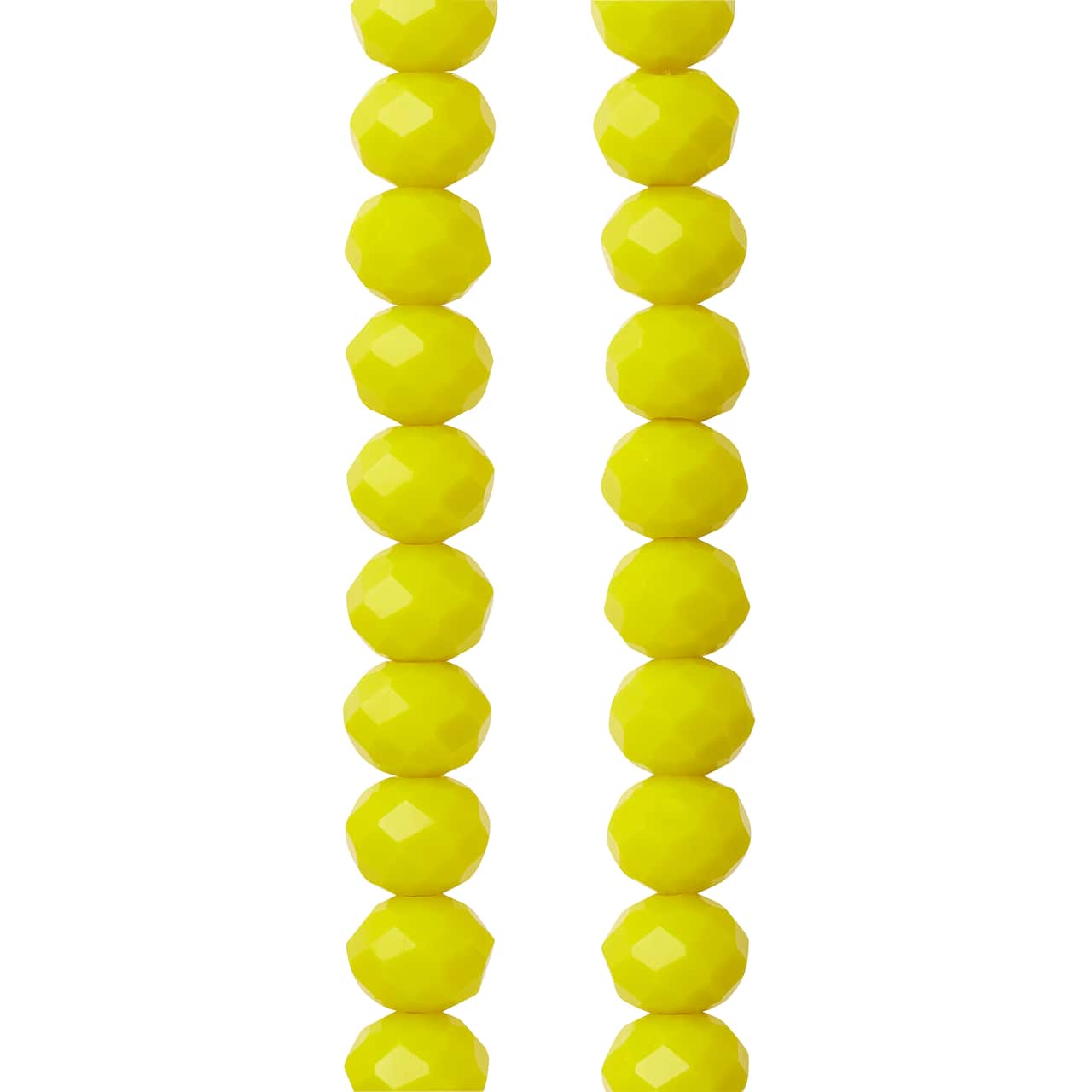 Perles à taille rondelle en verre à facettes jaune de Bead Landing, 7 mm